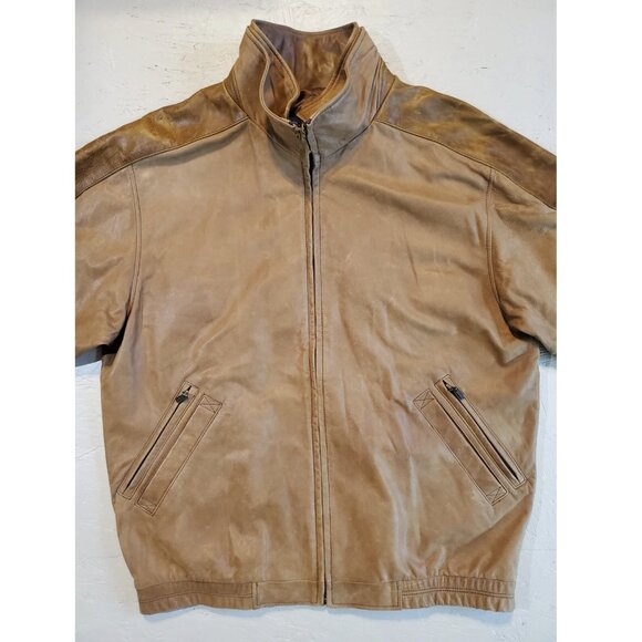 Vtg ORVIS Lone Pine Brown Leather Jacket | Made in USA | 42 - Picture 3 of 16